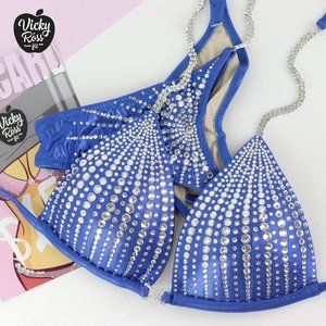 Sparkling Blue Competition Fitness Bikini Suit